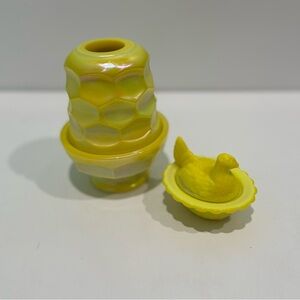 Mosser Glass Carnival Fairy Lamp & Dandelion Glowing Hen